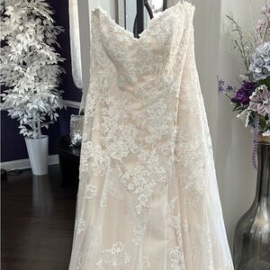 Casablanca lace and tulle wedding gown